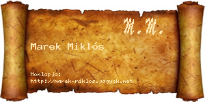 Marek Miklós névjegykártya